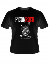 camiseta piconrock negra